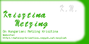 krisztina metzing business card